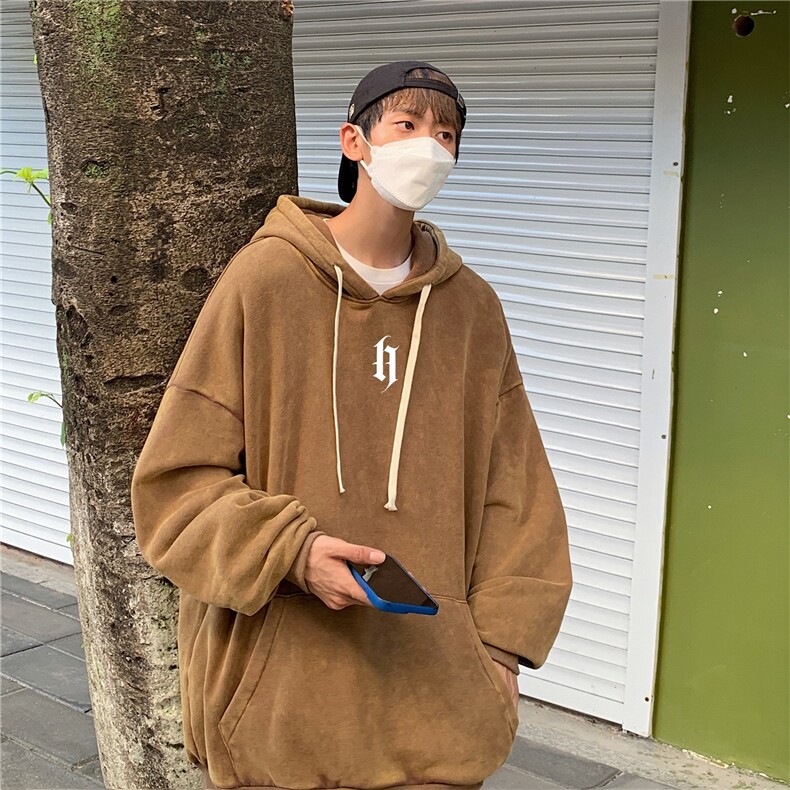 加绒新款港风宽松连帽套头卫衣X5672-常规P70控88-加绒P80控98,男装卫衣,电商A061-1