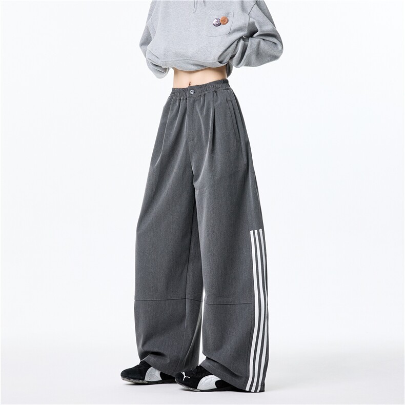 抖音品质春季新款美式潮流条纹宽松拖地裤B315-K915-特p40控78,男装休闲裤,电商B315