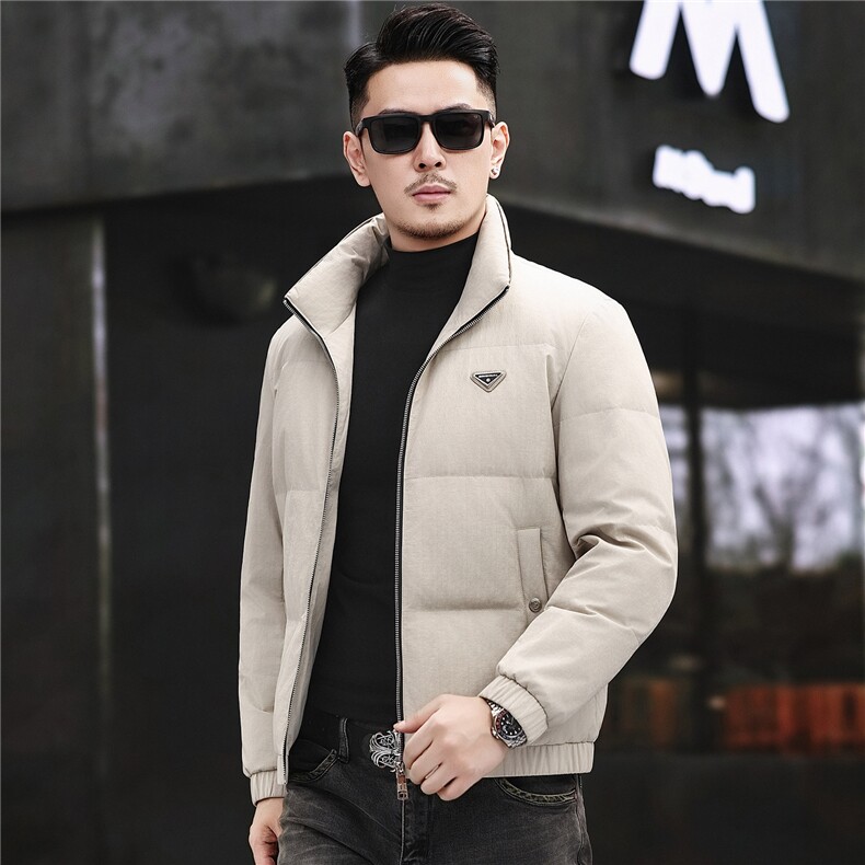 2025新款冬季短款85绒子白鸭绒羽绒服外套中年男装加厚羽绒服夹克,男装夹克,钱塘723