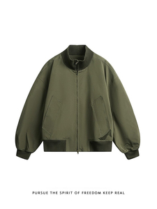 JK741-M-3XL-P45-现货-美式cleanfit短款飞行员夹克立领外套图片