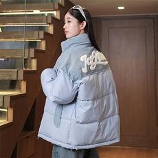 立领灯芯绒冬季情侣棉衣男字母贴标棉服加厚棉袄A266-WMY8623-P75，男装棉衣，电商A266