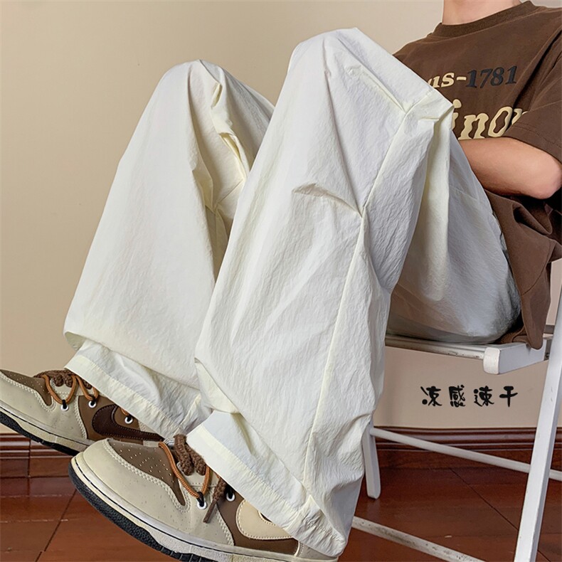 休闲高腰工装裤女宽松垂感伞兵裤薄款通勤直筒长裤K8474-特价P25，男装工装外套，电商A007