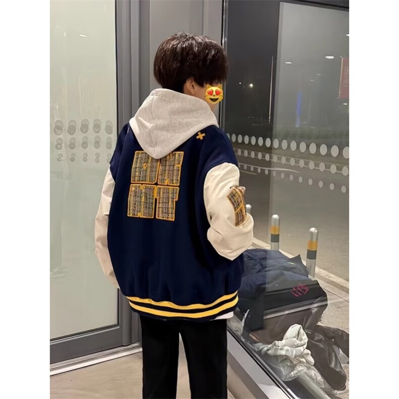 刺绣撞色棒球服外套男2025新款秋情侣小众潮牌夹克上衣HHL6P63,男装夹克,星座1013-5