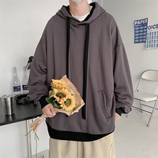 港风撞色潮牌休闲百搭运动外套春秋季日系连帽卫衣男W6610-P45，男装卫衣，星座512-2
