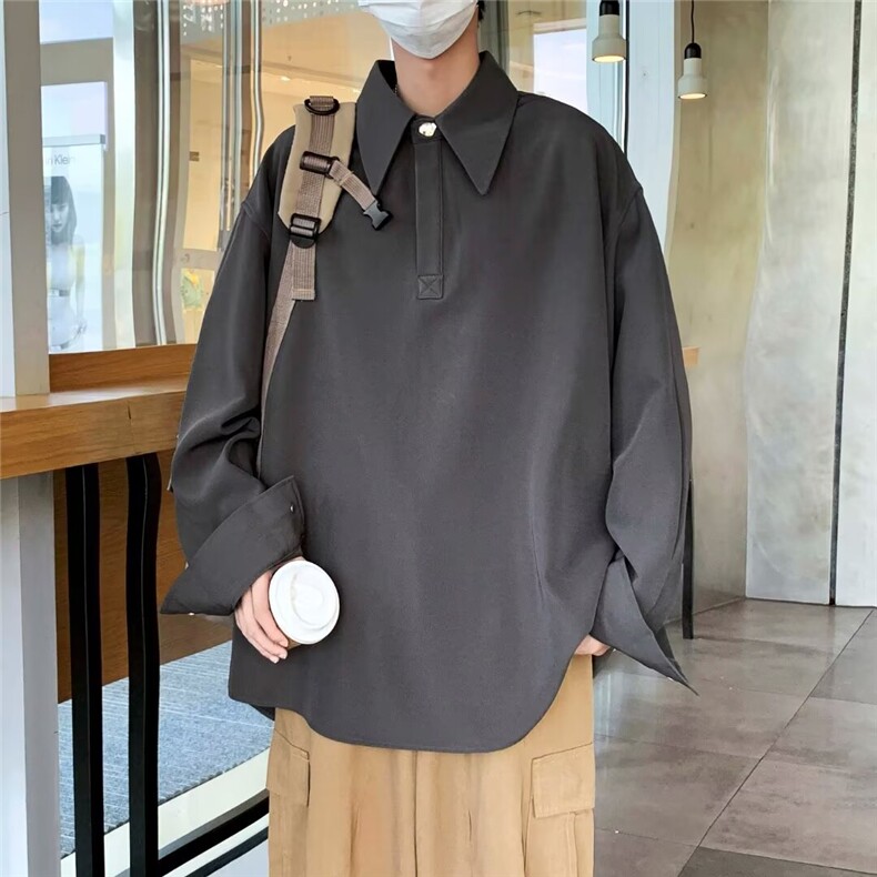 卫衣男长袖秋冬季宽松内搭上衣日系复古衬衣学生TS116,男装Polo衫,星座1116A-1（原606A）