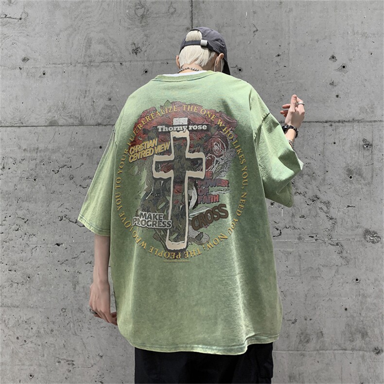 TX12XZ517A-6P35夏季新款水洗做旧T恤,男装T恤,星座517A-6