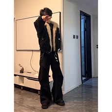 现货高品质美式高街冬季重磅硬挺短款座山雕毛领棉衣男女加厚外套，男装棉衣，电商A486-1