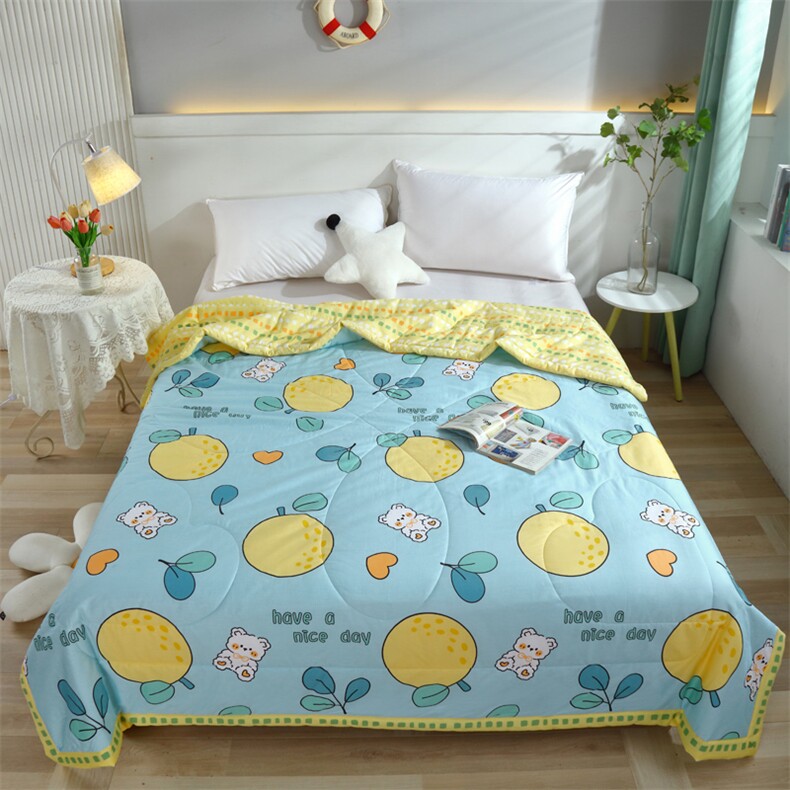 全棉AB版手包边小清新夏凉被空调被，被套/被芯，一起卖家纺