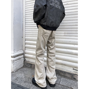 工装机能风牛仔裤男宽松街头多口带微喇裤子1001-1-B620-P63图片