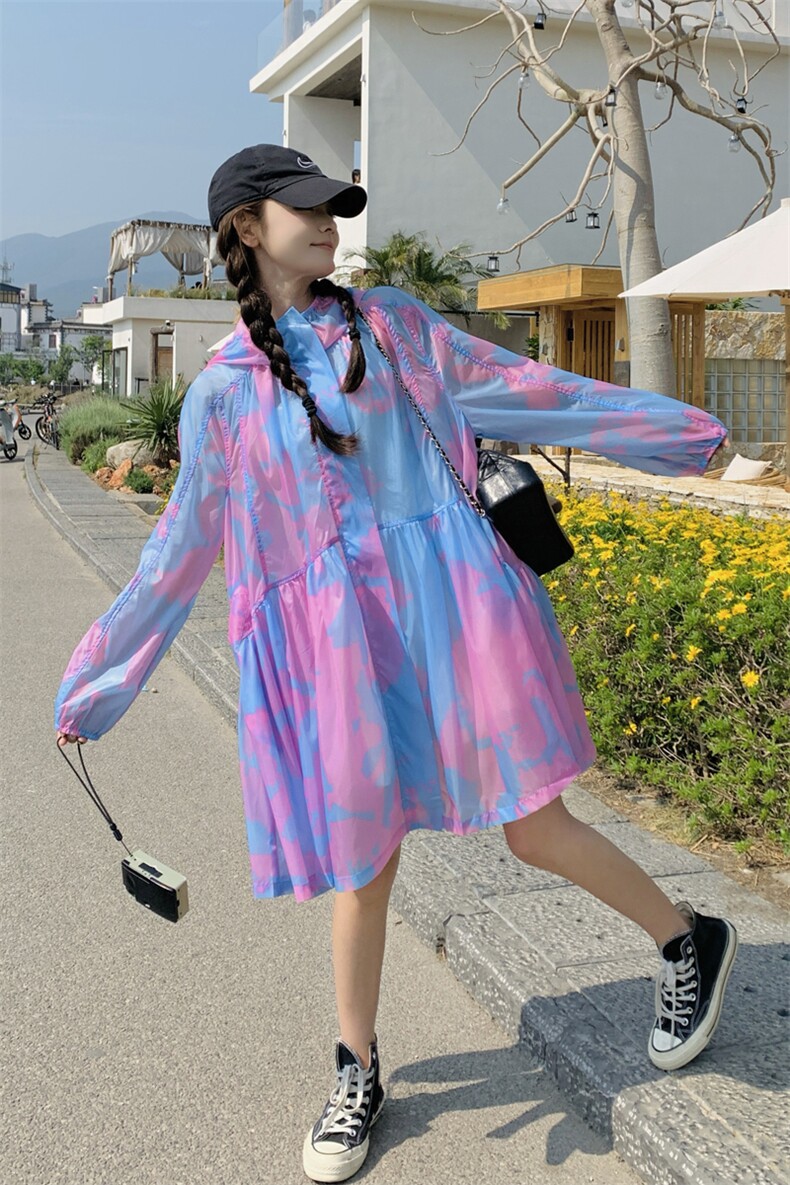 夏季新款印花薄款透气旅游防晒衣服披肩罩衫外套女182-8562P1K168,女装防晒衣,帛香坊