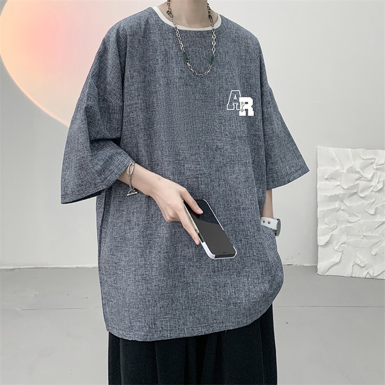 风复古亚麻短袖男棉麻t恤男半袖ZT71369-P35,男装T恤,电商A040