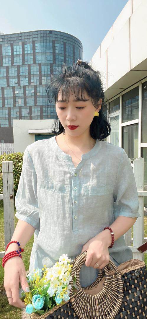 纯苎连衣裙小衫裤子裙子衬衣 时尚风 风淑女风休闲风，女装连衣裙，川哲