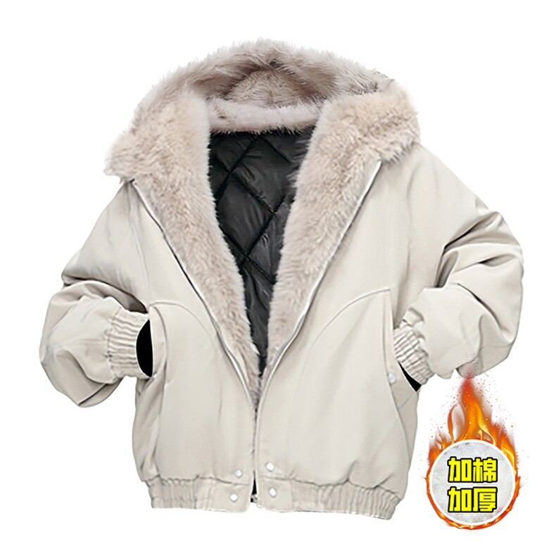 现货高品质美式高街冬季重磅硬挺短款座山雕毛领棉衣男女加厚外套，男装棉衣，电商A486-1