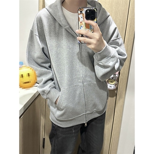 抖音得物高品质二开350克秋冬双头双拉链卫衣开衫外套W74图片