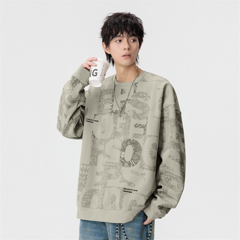 大码卫衣春秋潮流印花卫衣男宽松休闲W9906,男装卫衣,星座1107-1