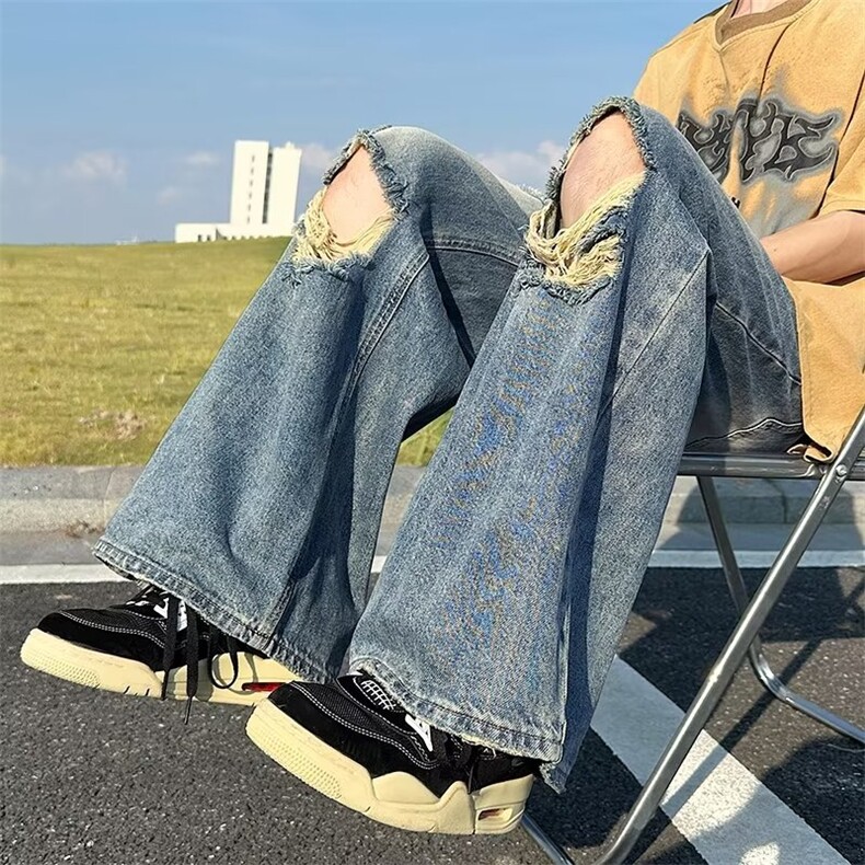 青春流行ins男直筒水洗牛仔裤 C981 P45图片
