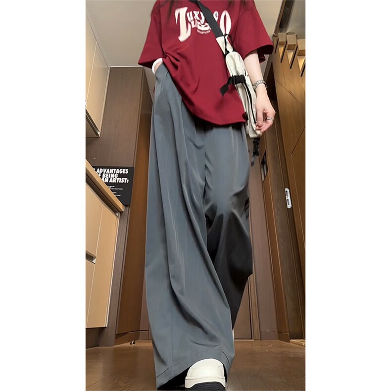 主推供视频~山本裤情侣夏季阔腿冰丝裤A458特P30控55,男装休闲裤,电商A309