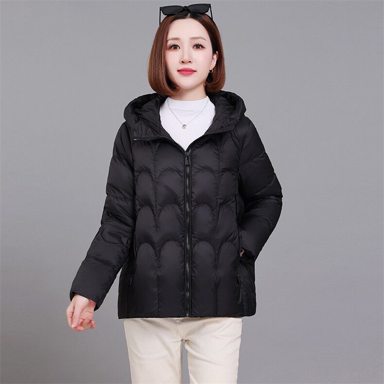 2024年冬季长袖宽松纯色连帽大码棉衣,女装棉衣/棉服,深妍伊美