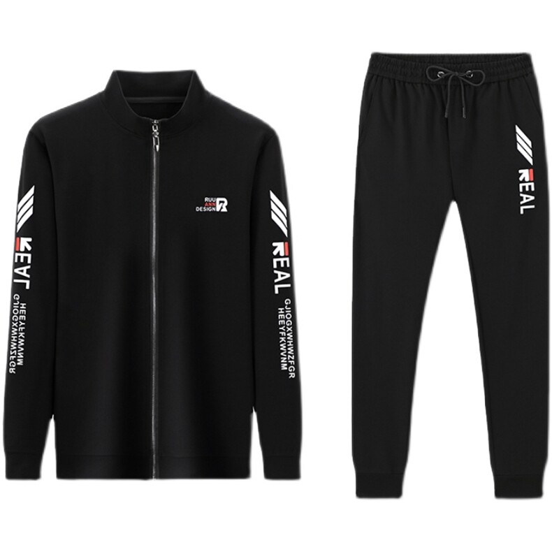 HP355秋季新款男式长袖长裤两件套运动休闲开衫修身卫衣套装P168图片