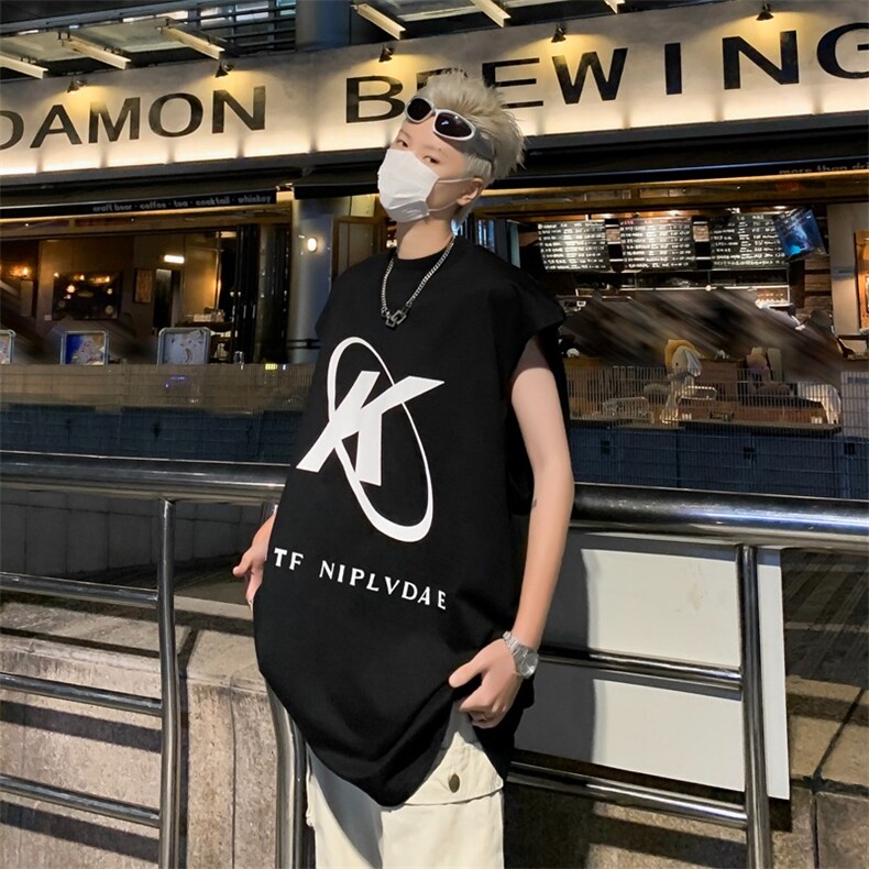 美式高街复古字母印花背心男款潮牌夏IP01-P30，男装背心/马甲，星座1109-3