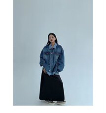 OT0761-P72网图原宿慵懒格子假两件拼接翻领夹克文艺百搭新款潮流，男装夹克，电商C233