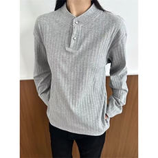 【003】长袖polo衫男款老钱风亨利领t恤休闲上衣A079-T828-P34，男装T恤，电商A079