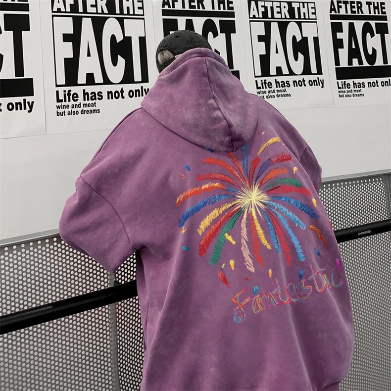 美式潮牌重磅水洗做旧连帽卫衣力推大码男XZ517A-2-Y7760-P68，男装卫衣，星座517A-2