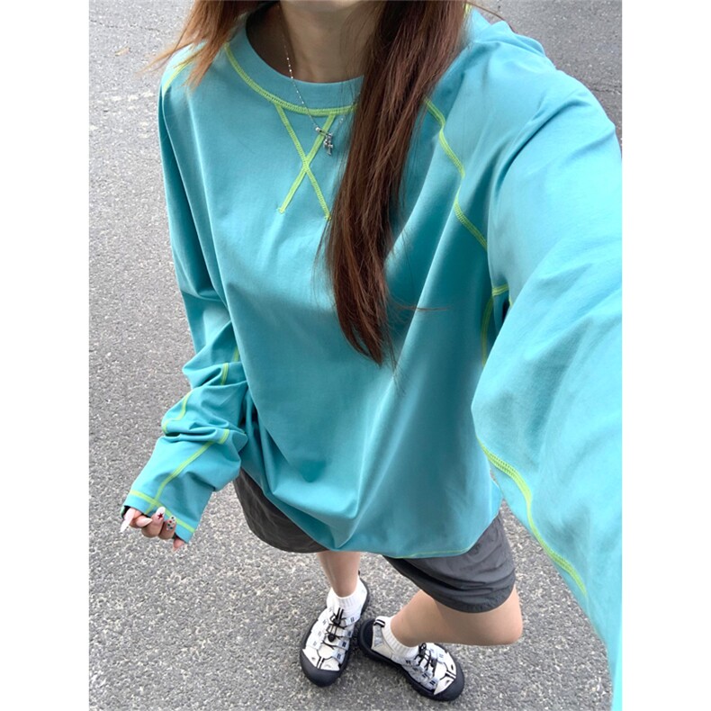 高品户外情侣登山健身运动撞色线插肩袖T恤打底衫男女A790-P55，男装T恤，星座1505