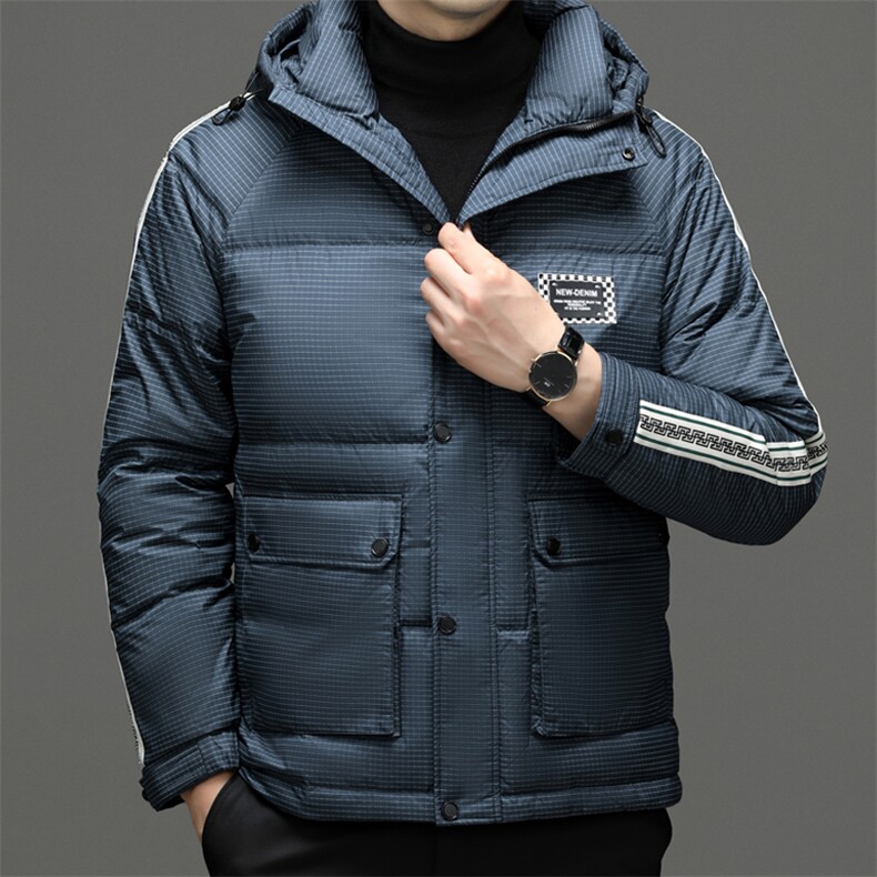 2023新款男士连帽羽绒服冬季保暖加厚外套中年商务休闲爸爸装上衣,男装羽绒服,电商B212（原钱塘6029）