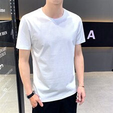 2024年夏新款高端时尚男士白坯T恤P28，男装T恤，电商D223-1