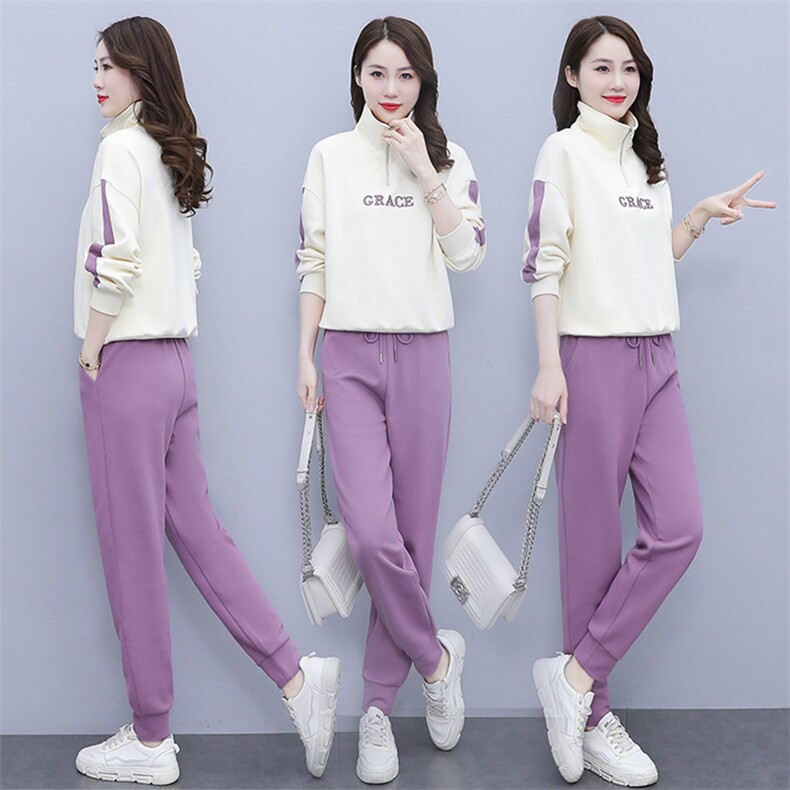 休闲运动套装女春秋装拼色卫衣套装裤高级感两件套时尚气质，商品下架区商品下架区，曼慕纤衣