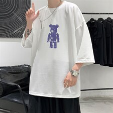Q11242-P30春夏季七分袖t恤男大码五分袖男短袖中袖大皂风，男装T恤，电商A040