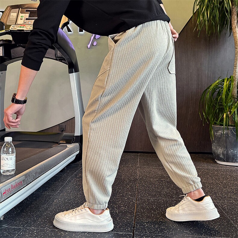 2025新款港风卫裤束脚针织裤跑步机麦穗风格2238/P58/控78，男装休闲裤，星座313B-2(原星座309A-2)