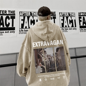 新图爆秋冬重磅水洗连帽卫衣美式大码男衣服XZ517A-3-WL3605-P68，男装卫衣，星座517A-3