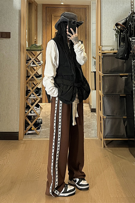 2026秋季高街织带编织绳休闲裤长裤XZ604-KP79-P55控68,男装休闲裤,星座604