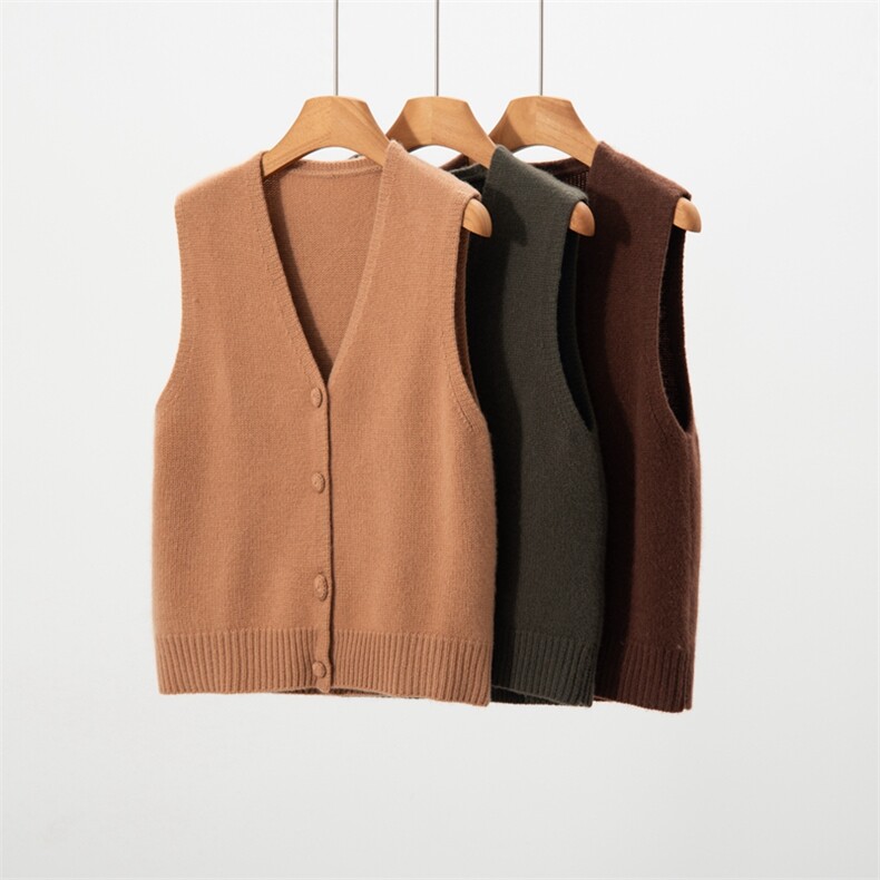 2025年秋季V领时尚百搭通勤简约马甲，女装马甲，绒歆坊