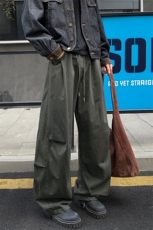 秋季美式高街纯棉褶皱拼接大码中性弯刀工装裤男K24042特P45控88，男装休闲裤，电商A001-1