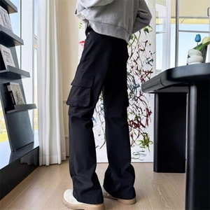 多口袋工装裤子男女复古显瘦长裤cleanfit微喇叭直筒裤 NG161图片