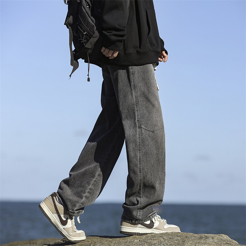 潮流牛仔裤宽松直筒高街美式男款KZ517P50,男装牛仔裤,电商D325