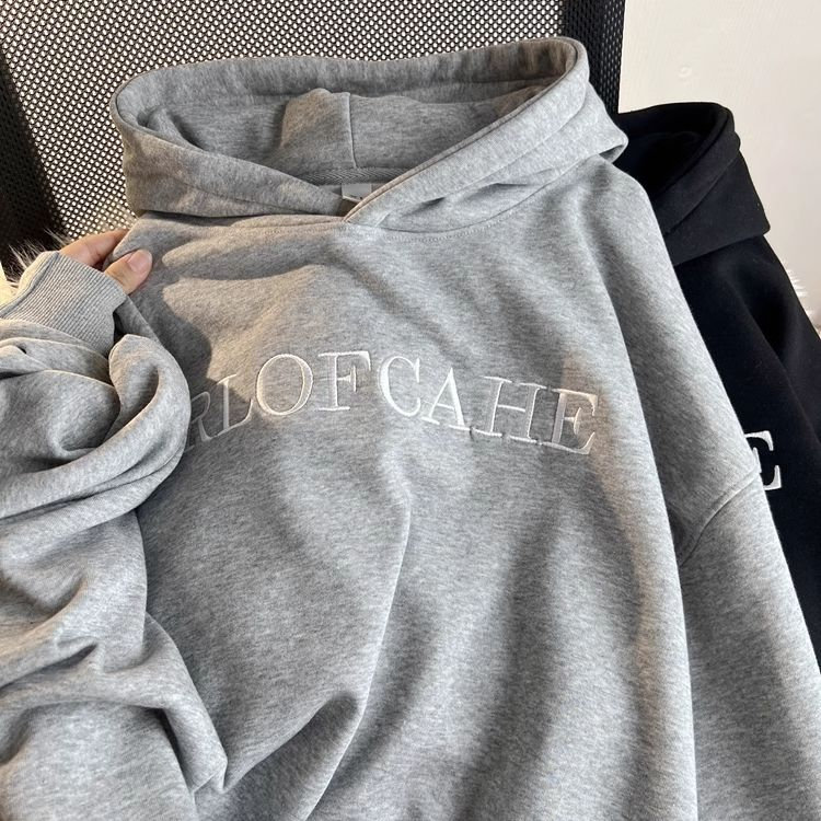 5246-P60刺绣oversize慵懒风连帽外穿卫衣薄款/加绒,女装卫衣/绒衫,星座617A-2