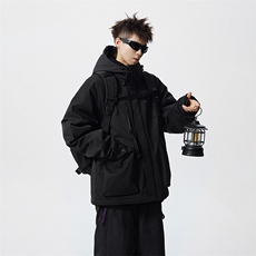 现货5W件冬季三防美式boxy解构连帽雪山冲锋衣棉衣男女棉服厚外套，男装夹克，电商A486