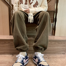 大休闲裤男宽松港风直筒灯芯绒阔腿裤子416B-KL286-P55限68，男装休闲裤，星座416B-1