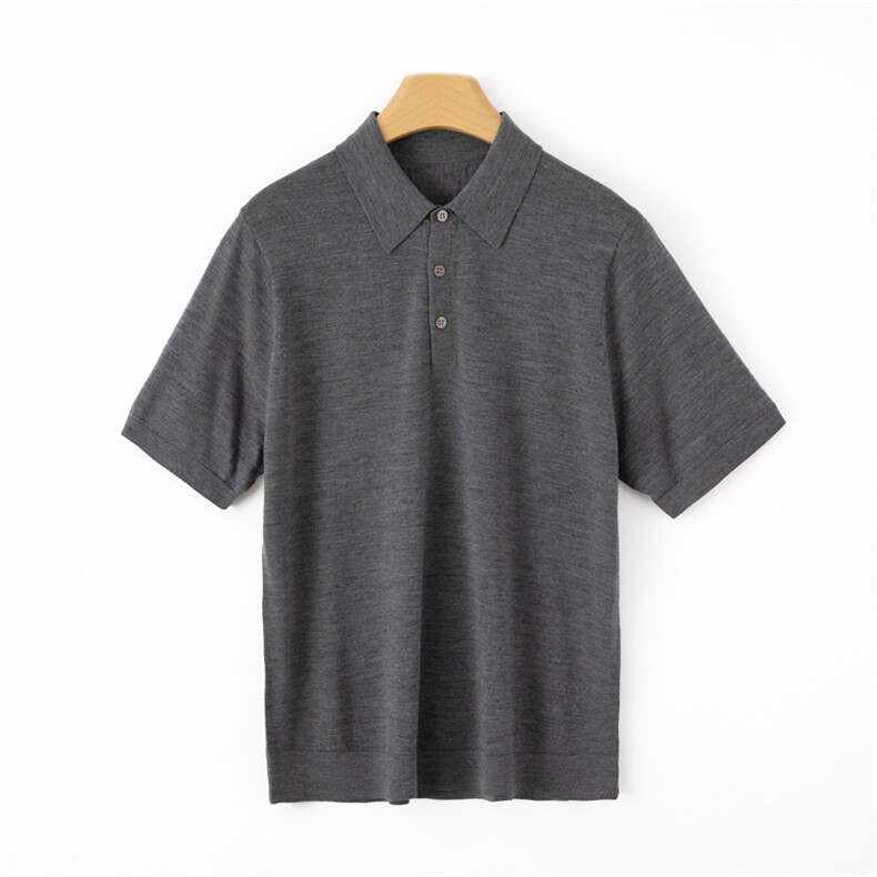 短袖羊毛衫男翻领T恤针织polo衫半袖毛衣，男装羊毛衫，润匹羊绒