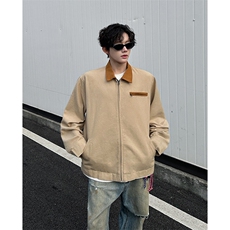 8XL-M春季水洗帆布短款夹克男生vintage美式复古工装外套JK003P98，男装夹克，电商B312