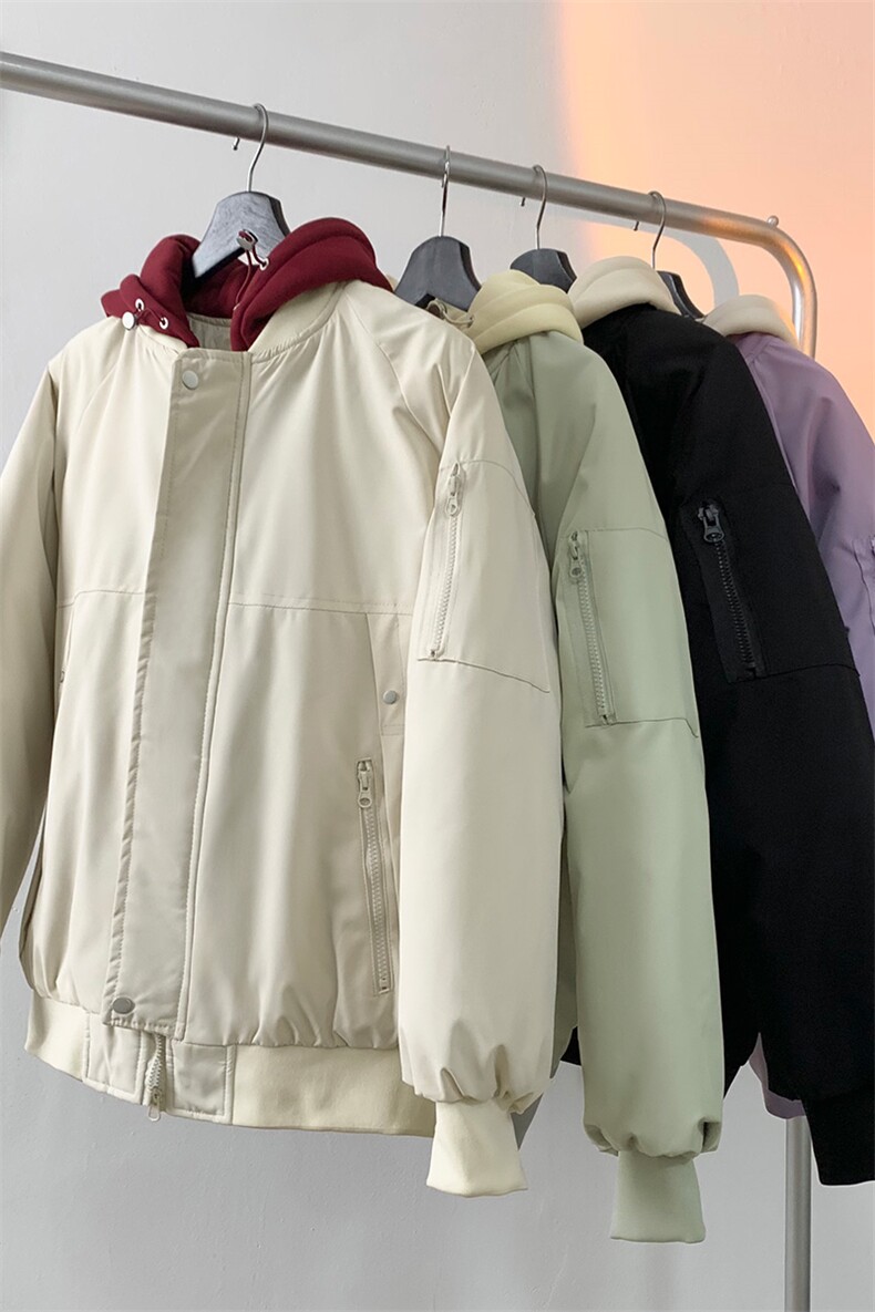 毛毯风美式假两件棉服外套男2026秋冬宽松棉衣夹克A436-2583-P95,男装夹克,电商A436