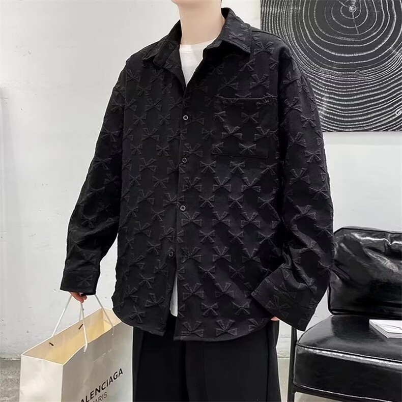 长袖衬衫男港风日系韩版潮流帅气衬衣CK151P38,男装衬衫,星座1116-2