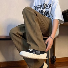 春夏季韩版高街休闲裤男帅拖地裤痞帅直筒潮流男女长裤K5060-P41，男装休闲裤，星座412-2