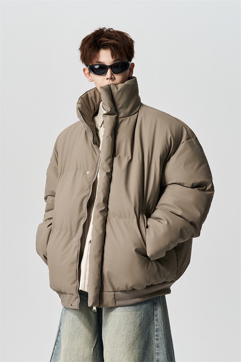 有长图冬季高街羽绒棉服男宽松棉衣立领PU皮棉袄外套MF00756/P100,男装棉衣,电商B316