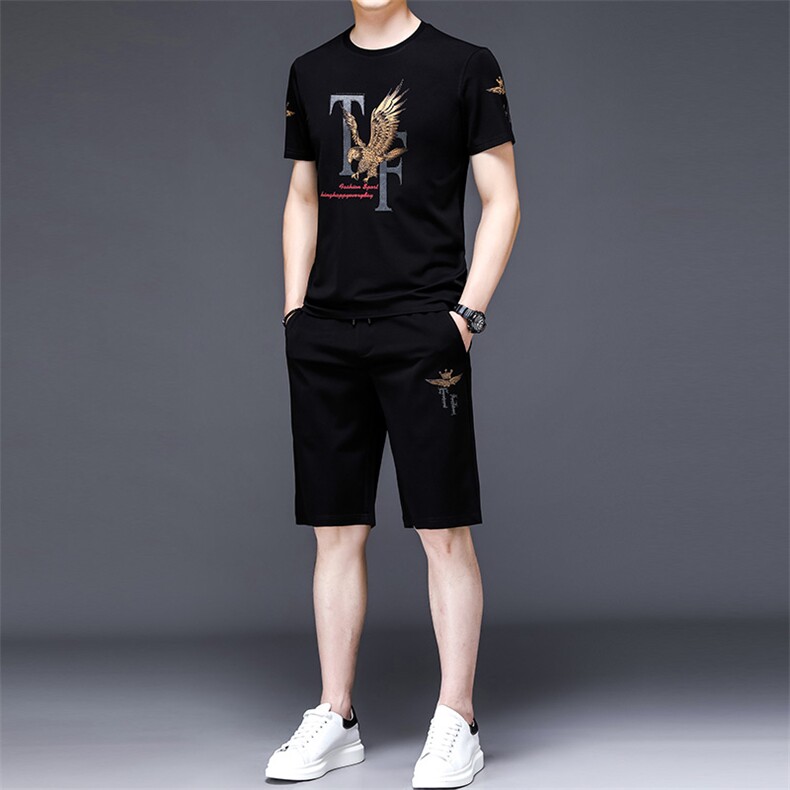 中老年运动套装男夏季三件套爸爸装夏装运动服时尚休闲商务男装,男装休闲套装,电商B212（原钱塘6029）