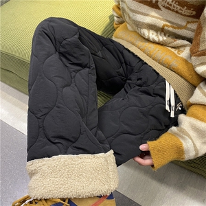 潮流冬季加绒保暖葫芦格棉裤羊羔绒休闲裤B315-K23556-p65控78图片